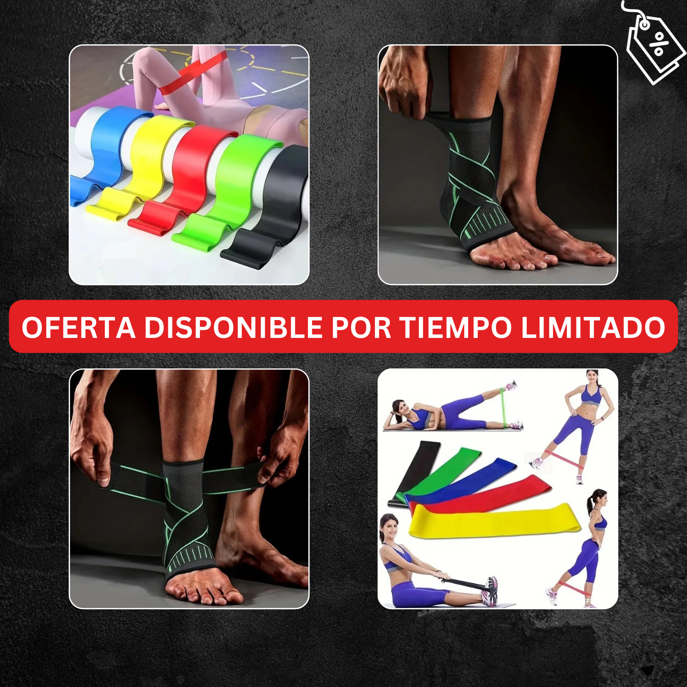 2 Tobilleras Comfort Fit® + 5 Bandas Elasticas De Resistencia Gratis