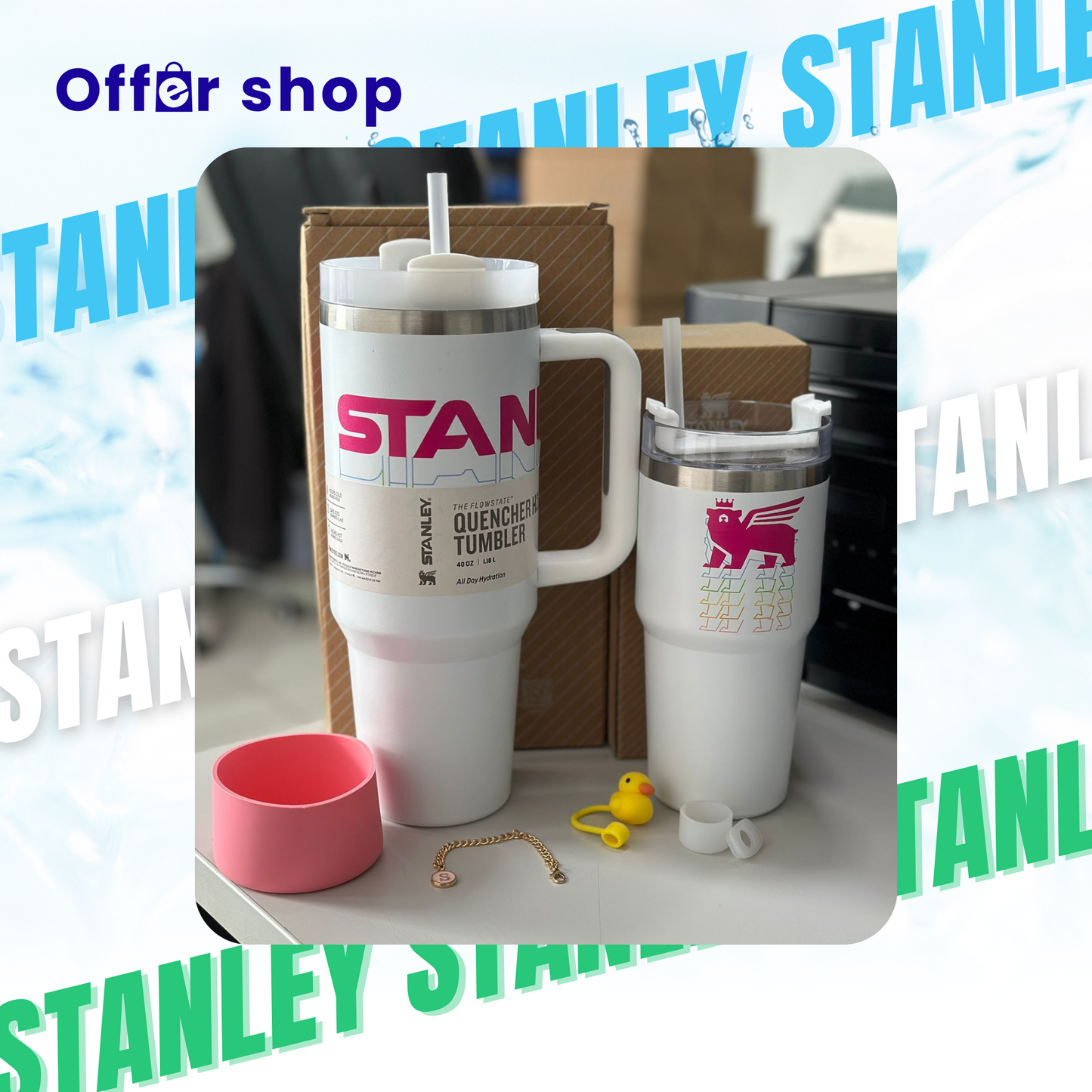 Combo Stanley™ | Termo 40 oz + Termo 20 oz + Accesorios incluidos