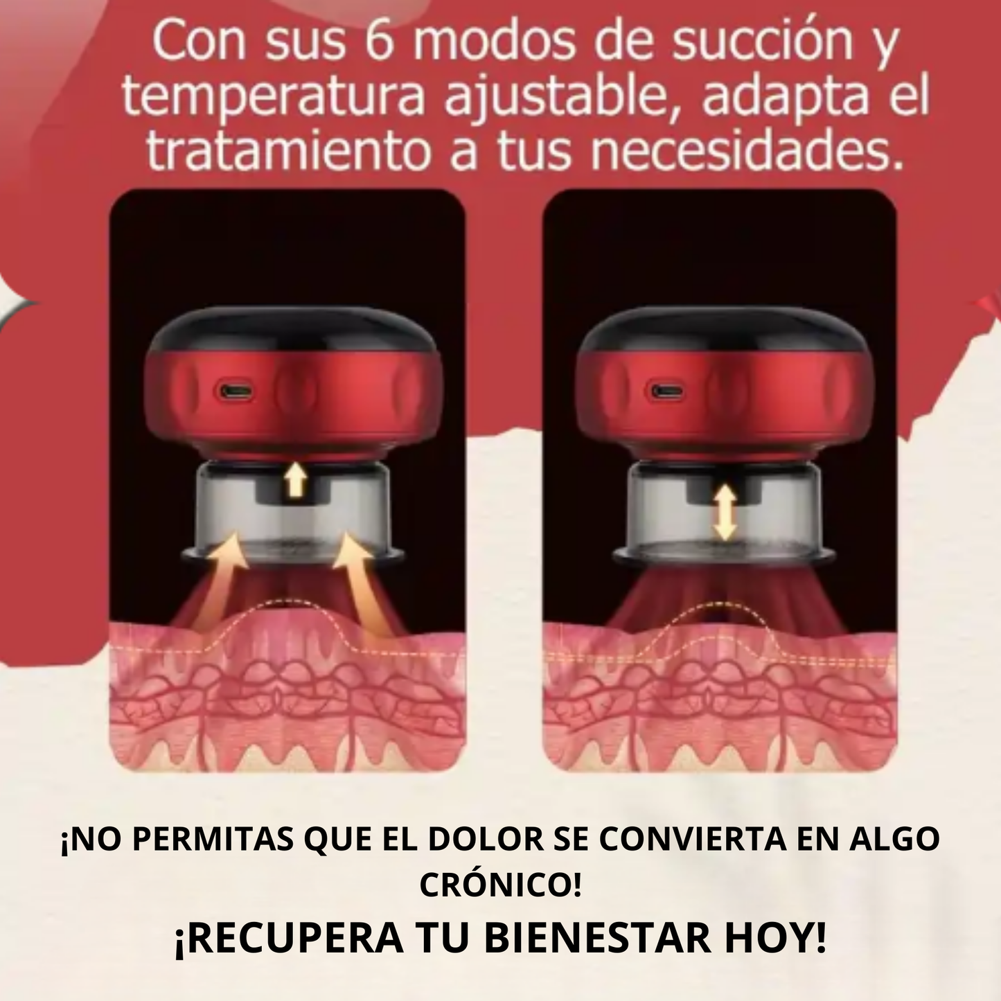 Vacuum Shape™ | ¡3 en 1: Raspado Anticelulitis, Ventosas Y Terapia De Luz Roja!