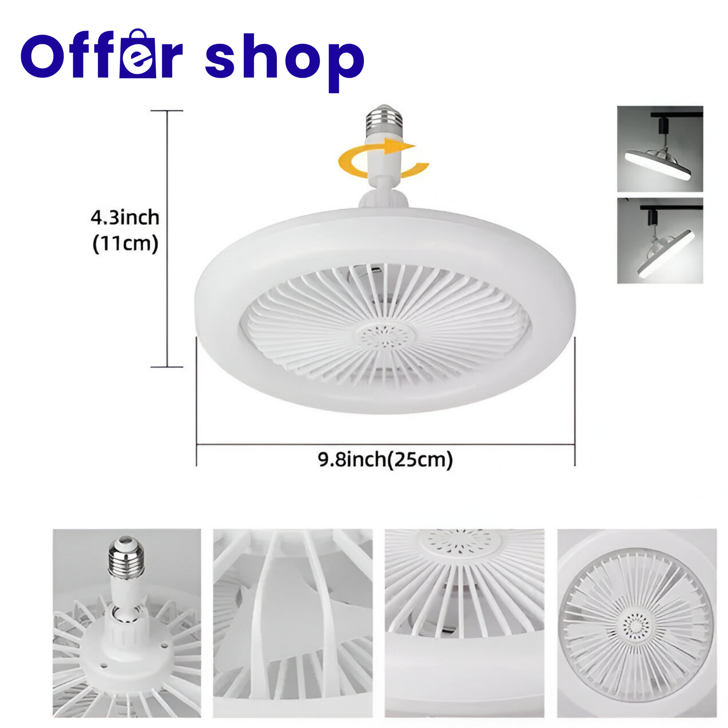 LAMPARA LED VENTILADOR 3 EN 1