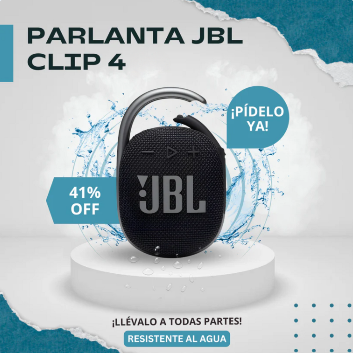 JBL Clip 4 | A PRUEBA DE POLVO Y AGUA 💦