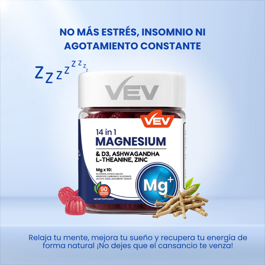 VEV Calm® | Con Magnesio, Ashwagandha y L‑Teanina para Equilibrio Diario