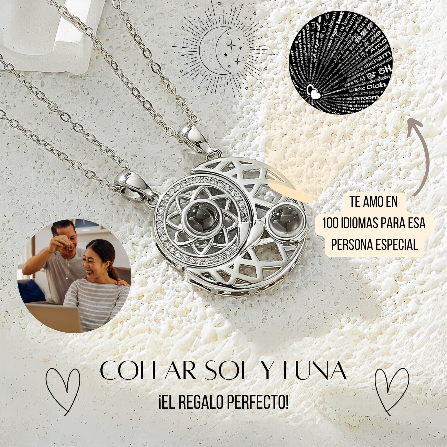 MOON & SUN LOVE | 2 COLLARES (SOL Y LUNA) PROMO PAREJA AMOR Y AMISTAD 💗