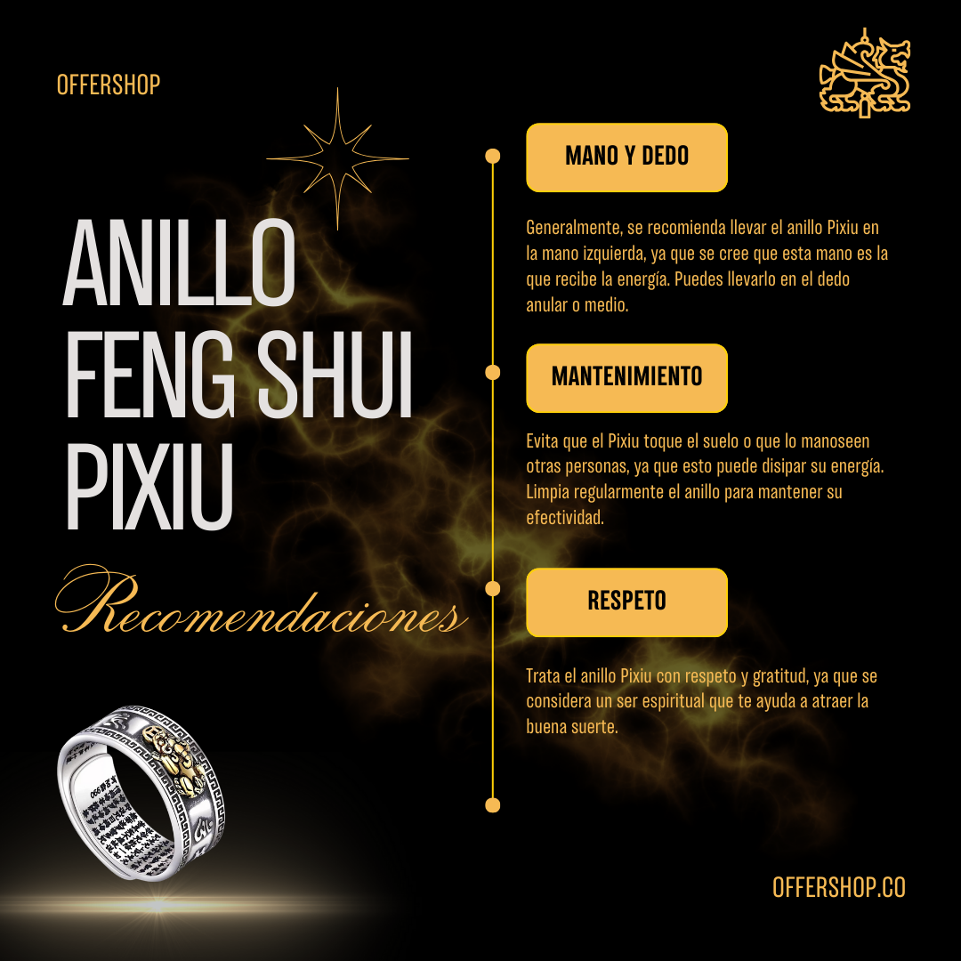 FENG SHUI PIXIU | ANILLO AJUSTABLE CON DRAGON BAÑADO EN ORO 🐉