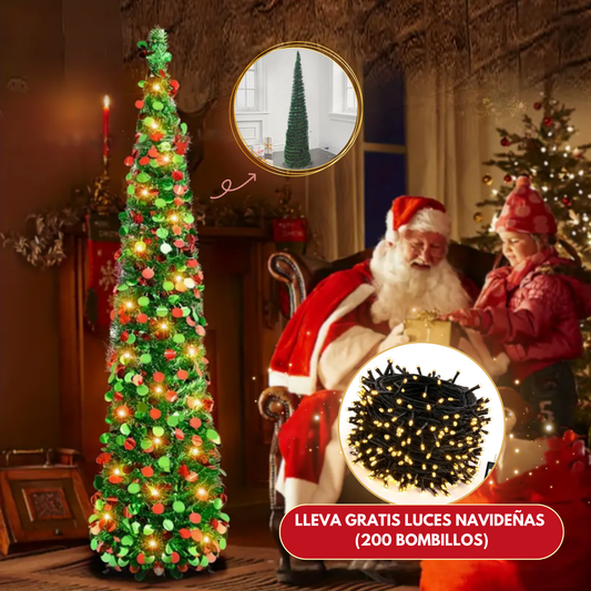 Arbol Naviled™ | Arbol De Navidad Plegable + Luces Navideñas Gratis (200 Bombillos)