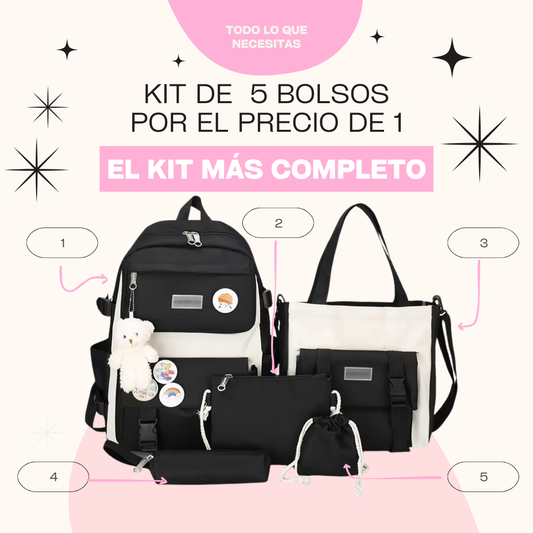 Kit Bolsos Kawaii® | 5 Piezas para Llevarlo Todo