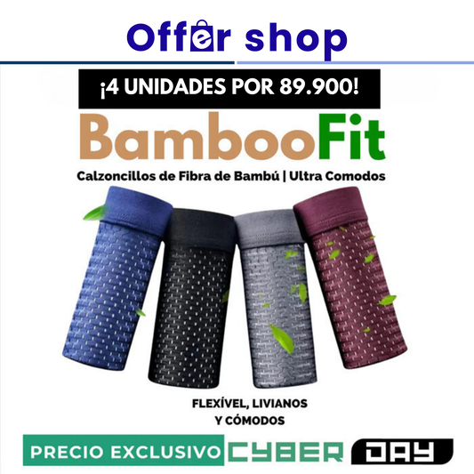 BambooFit | Pack 4 Boxers En Fibra De Bambú Transpirables