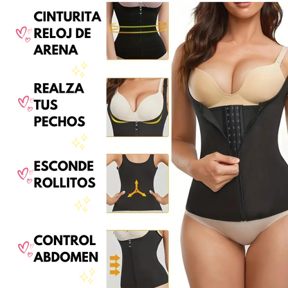 Chaleco Cinturilla SolBeauty™ | HECHA EN POWERNET, 13 VARILLAS ORTOPEDICAS, 3 NIVELES DE BROCHES