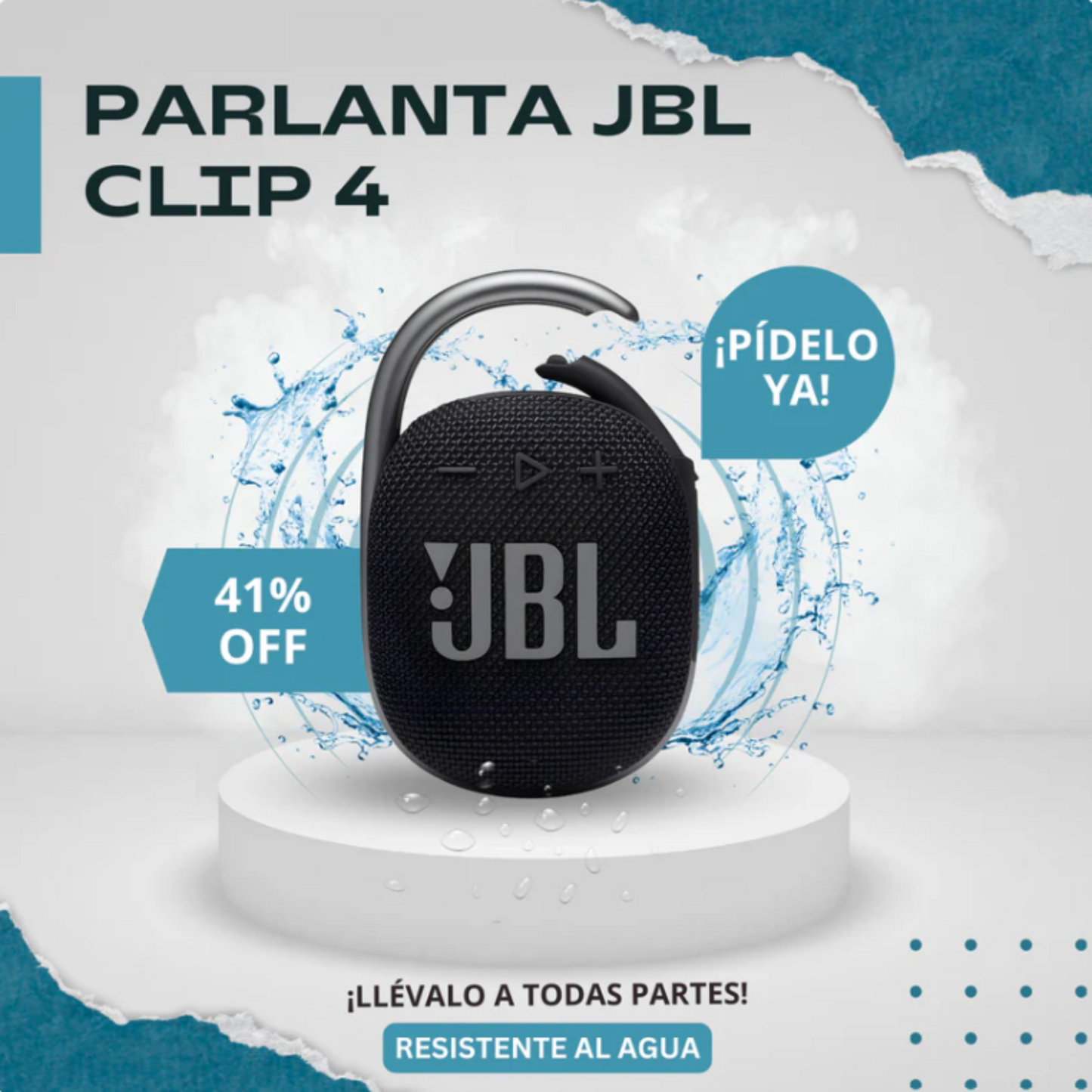 JBL Clip 4 | A PRUEBA DE POLVO Y AGUA  💦