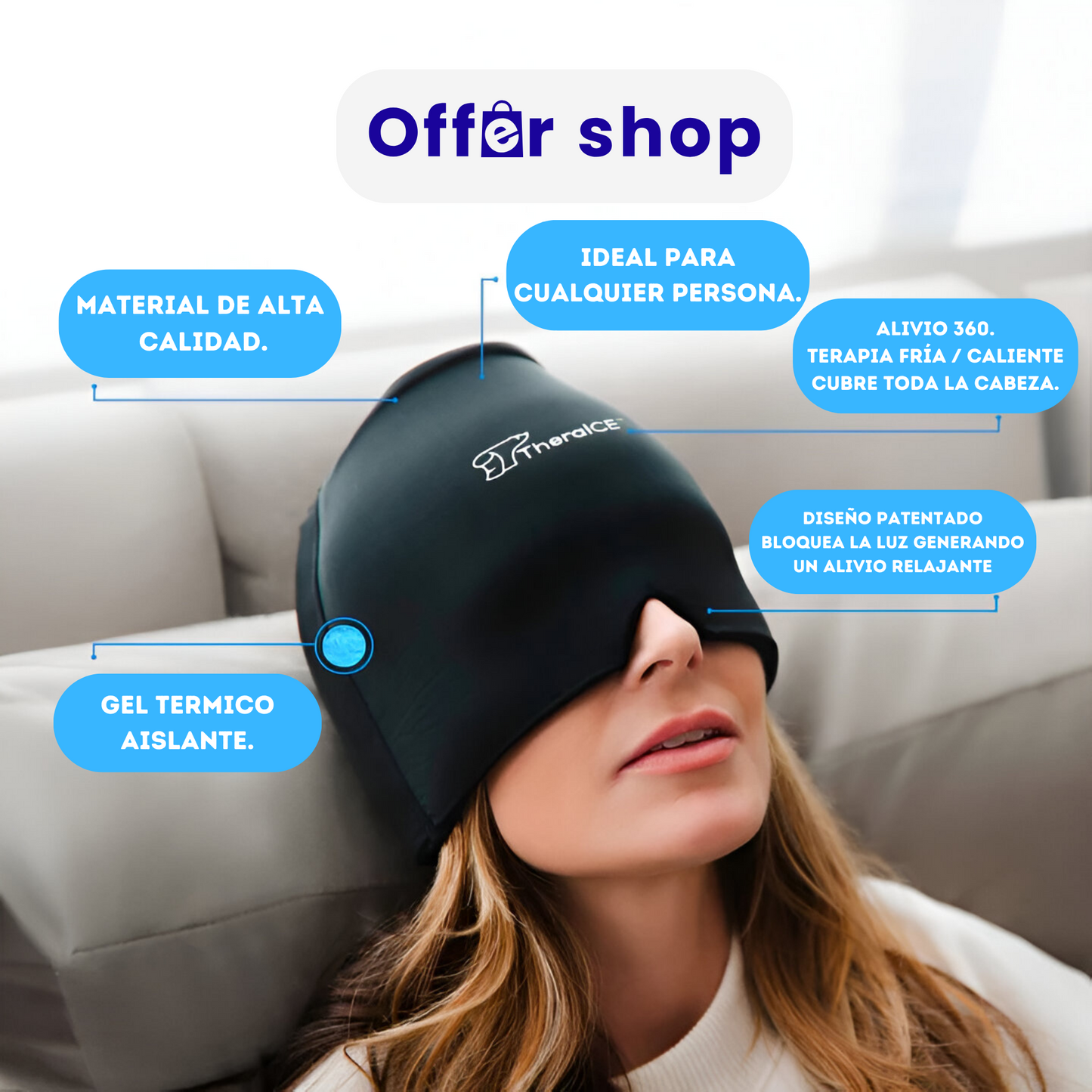 ReliefHat™ Gorro Gel 360° Para Dolor De Cabeza