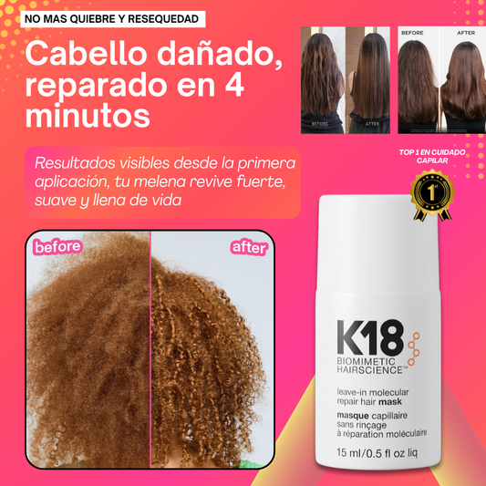 Mascarilla K18 | Cabello reparado desde la primera aplicacion