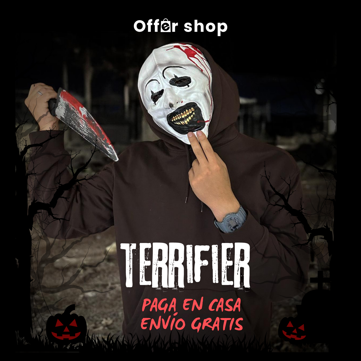 Terrifier | Mascara Terrifier En Latex Cabeza Completa